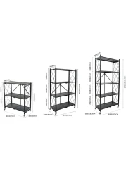 Foldable Storage Shelf Unit with Wheel Kitchen Study Office Bedroom Storage Rack Storage Box Garage and Laundry Bathroom Tool Organization (Foldable 4 Tier)