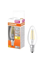 أوسرام فتيليمنت لمبة LED على شكل شمعة من باللون الأبيض الدافئ 4 واط E14، 3 قطع