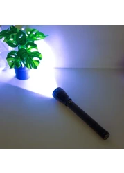 Olsenmark Rechargeable LED Flashlight OMFL2747 All Weather Waterproof Aluminum Body Torch Light 2000 M Real Range Distance LED Indicators 2 Years Warranty Lifetime Warranty for LED Bl