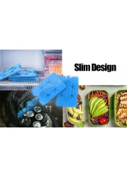 4-Pack Reusable Slim Ice Packs for Lunchbox &ndash; Non-Toxic Cooler Bags for Work, School, Picnic, or Camping &ndash; Keeps Food Fresh All Day
