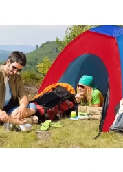خيمة تخييم مزودة بتقنية الطقس، خيمة مقاومة للماء تتسع لـ 3 أشخاص، قماش مزدوج سميك وحقيبة حمل، يتم إعدادها في دقائق قليلة خيمة أوتوماتيكية للأماكن الخارجية (2 × 1.5 متر)