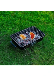 Royalford Hamburger Stove- Rf11677 Portable Charcoal Grill With Large Cooking Surface Perfect For Indoor, Camping, Hiking And Other Outdoor Entertainment Steel Construction Red