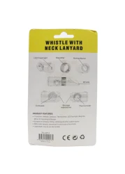 Desert Ranger 7-In-1 Whistle With Neck Lanyard Black