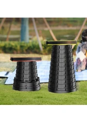 Tomshoo-Portable Retractable Stool Outdoor Safe Stable Folding Camping Fishing Chair