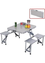 Foldable Chair Outdoor Folding Table And Chair Aluminum Portable Table Set Camping Camping Picnic Table, folding design Easy to Carry
