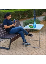 YATAI Portable Camping Table &ndash; Garden Parties Set - Easily Movable For BBQ Party &ndash; White Foldable Table Perfect Portable Design &ndash; Garden Furniture &ndash; Outdoor Camping Table