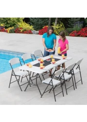 Lifetime, 6-Foot, Fold-In-Half Table, Rectangle, Residential, White Granite Colour, LFT-80333