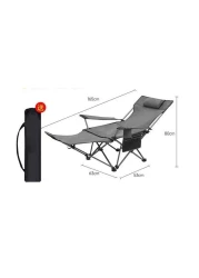 Camping Chair Foldable Beach Chairs Adjustable High Back Lawn Chair Recliner Support 130KG with Cup Holder Pocket Carry Bag for Adult Outdoor Picnic Travel Fishing with Foot Pad
