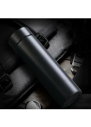 Generic-500ml Vacuum Thermos LED Temperature Display Water Bottle Stainless Steel Double Wall Insulated Cup Intelligent Travel Thermos Cup Coffee Mugs