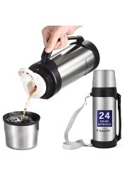 Vacuum Insulated Bottle Coffee Thermos41 OunceThermos for Hot DrinksKeep Liquid Hot or Cold 24 HoursThermos Perfect Size Cleaning BrushPortableBpaFree Termos Para Cafe