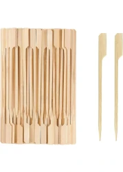 LAVISH Bamboo Skewers [100PCS,9 CM/3.5 Inch] , Sticks for Cocktail, Shish Kabab, Barbeque, Grilling, Appetizers, Food Picks, Wide Flat Paddle Wooden Sticks
