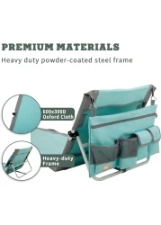 Portable Beach Lounge Chair, Backpack Reclining Beach Mat Chairs for Adults Lightweight with Storage Pouch for Camp/Lawn/Outdoor/Travel/Picnic/BBQ, Foldable Camping Sand Chairs