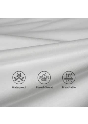Tencel Waterproof Mattress Protector Double Bed Size 150x200cm High Absorption Tencel+TPU Pad Cover for Pets Kids Adults Deep Pocket Style 100% Waterproof Tencel Jersey Mattress Protector Double White