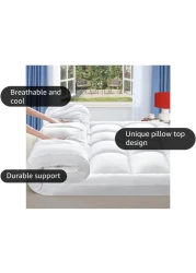 COMFY 180 X 200 X 7CM HYPOALLERGENIC COTTON MATTRESS TOPPER WITH FIBER FILLING