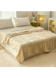 Luna Home 3D Imitation Butterfly Fleece Soft Blanket, Ivory color.