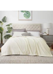 Fabienne Sherpa Blanket Single Size Twin Plush Bed Blanket Throw Blanket Flannel Fleece Reversible Lamb Blanket Warm and Plush Travel Blanket Off White 160x220cm