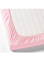 Fitted Sheet For Cot Pack Of 2 White/Pink 60X120cm