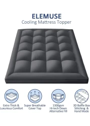 Vital Mattress Topper Soft Comfort White 500 GSM (Gray, Single Size - W 90 X L 200 Cm)