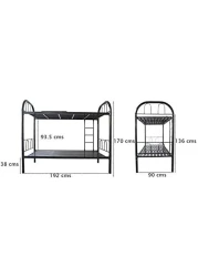 GALAXY DESIGN FURNITURE Steel Bunk Bed Double Layer Black Color 190 x 90 x 180 cm.No Installation included No Warranty.