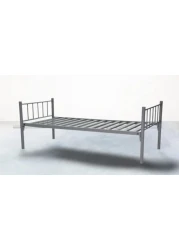 Galaxy Design Heavy Duty Single Steel Bed Silver Color - Size (L x W x H) 190 x 90 x 70 Cm Model - GDF-49MH.