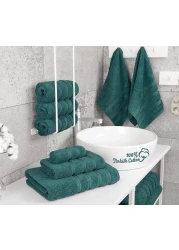 Towel Set Luxury Hotel Quality 600 GSM 100% Genuine Combed Cotton, Super Soft &amp; Absorbent Family Bath Towels 6 Piece Set - 2 Bath Towels, 2 Hand Towels, 2 Washcloths - Colonial Blue