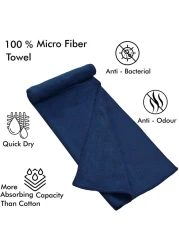 2-Pc Microfiber Bath Towel Navy/Wine Red 70x140cm, Soft, Durable, Super Absorbent Fast Drying and No Fading Multipurpose Towel