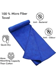 Fabienne 2-Piece Microfiber Gym Towel/Hand Towel/Face Towel/Car Cleaning Towel 50x90 cm Blue/Grey