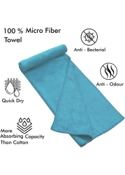 Fabienne 3-Pc Multipurpose Microfiber Towel Set Sky Blue 50x90cm Gym Towel, Hand Towel, Hair Towel, Car Cleaning Towel, Kitchen Towel Soft and Durable