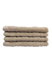 La Collection 500 GSM Cotton Zero Twist Face Towels 22003095 Beige 30x30cm 4 PCS