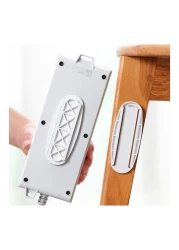 Generic Punch Free Plug Sticker Surge Protector Wall Mount Fixing Device Self Adhesive Power Plug Cable White 10.2*0.7*4cm