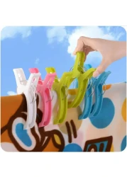 استخدام منزلي مشبك ملابس كبير متعدد الوظائف مقاوم للرياح بألوان زاهية من البلاستيك