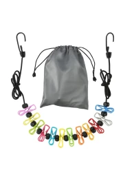 Retractable Portable Clothesline for TravelClothing line with 12 Clothes Clips for Indoor Laundry Drying lineOutdoor Camping Accessories