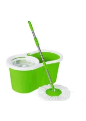 GENNEXT Spin Mop Bucket System, 360 Spin Mop &amp; Bucket Floor Cleaning Mop Bucket With 2 Microfiber Replacement Head Refills