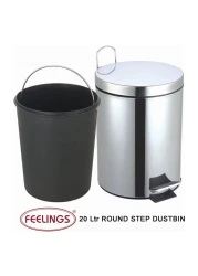 Feelings Stainless Steel Round Step Dustbin 20L