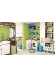 Plastic Forte Rattan Laundry Basket, 35L, White