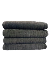 لا كوليكشن منشفة حمام من القطن بدون لف 500 غرام لكل متر مربع 22001155 باللون الرمادي الداكن 100×150 سم