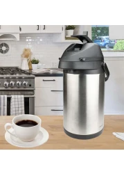 Nessan Airpot Stainless Steel Pump Vacuum Flask 3.5L Silver