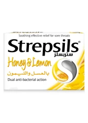 Strepsils Honey &amp; Lemon Dual Anti-Bacterial Action Fast Effective Relief from Sore Throats 36 Lozenges