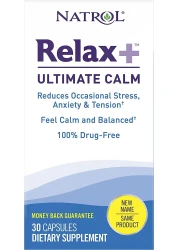 Natrol Relax+ Ultimate Calm, Stress Relief, Capsules, 30 Capsules