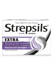 Strepsils Extra Blackcurrant Lozenges Double Action Effective Pain Relief For Sore Throats 24 Lozenges