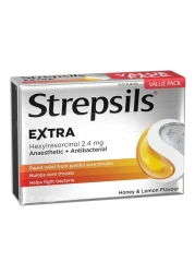 ستربسيلز أقراص لالتهاب الحلق بنكهة العسل والليمون 24 قرص.