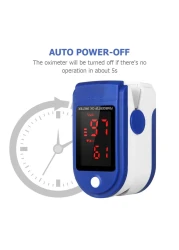 Generic-Fingertip Pulse Oximeter LED Display Blood Oxygen Saturation &amp; Heart Rate Monitor Fingertip SpO2 Measurement Meter with Lanyard-Blue