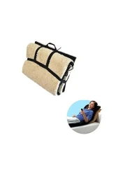 سجادة اهتزاز كهربائية لكامل الجسم مع وسادة مساج للرقبة ووسادة تدليك مع 9 محركات اهتزازية مُدفأة شياتسو مدلك يخفف من التوتر أو التوتر في الكتف والظهر