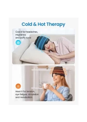 Ice Head Wrap, Renpho Headache Relief Hat for Migraine, Migraine Cap with Hot or Cold Therapy, Ice Pack Heating & Cooling Eye Mask with Gel, Cold/Hot Compress for Puffy Eye, Tension, Sinus, Stress