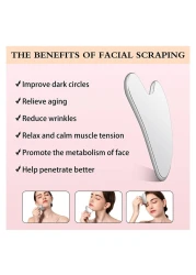 Stainless Steel Gua Sha Facial Massage Tool &ndash; Anti-Aging Face Lifting, Skin Tightening, Lymphatic Drainage, Puffiness Reducer, Durable Cooling Face Massager, Promotes Circulation, Detoxifies
