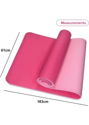 Fitto 4mm Thick Yoga Mat, 61x183cm - Non-Slip, Eco-Friendly Pink Exercise Mat for Yoga, Pilates, Fitness, and Home Workouts - Extra Cushioning for Joint Support