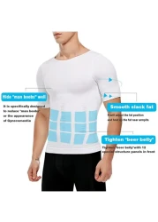 Men's Compression Shirt Undershirt Slimming Tank Top &ndash; Workout Vest Abs Abdomen Slim Body Shaper [Large] &ndash; Breathable, Moisture-Wicking Comfortable