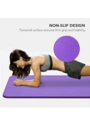 Generic-10mm Thick Yoga Mat Non-Slip Exercise Mat Pad with Carrying Strap and Mesh Bag for Home Gym Fitness Workout Pilates