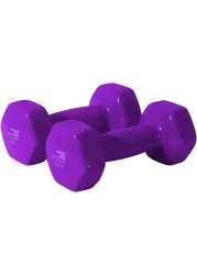 Sky Land Classical Head Vinyl Dumbbell Set, 3 Kg X 2 - Purple, Em-9219-3