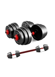 Fitness Plastic Dumbbells Adjustable Dumbbells Unisex Fitness Barbell Steel A Pair of PU Dumbbells Household Set 20kg